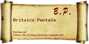 Britvics Pentele névjegykártya